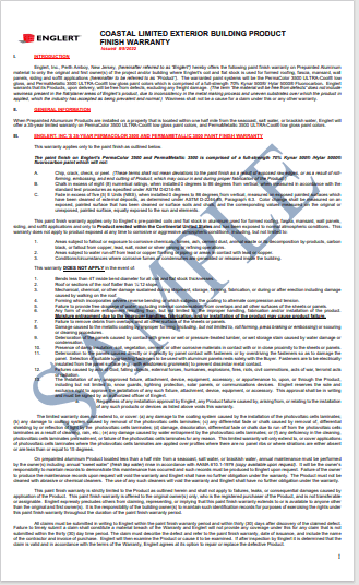 Coastal Roof Warranty