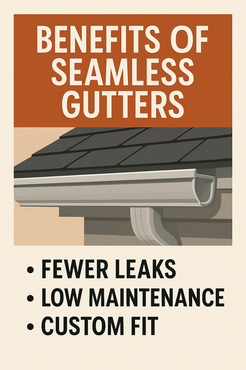 Benefits of Seamless Gutters: Fewer Leaks, Low Maintenance, Custom Fit