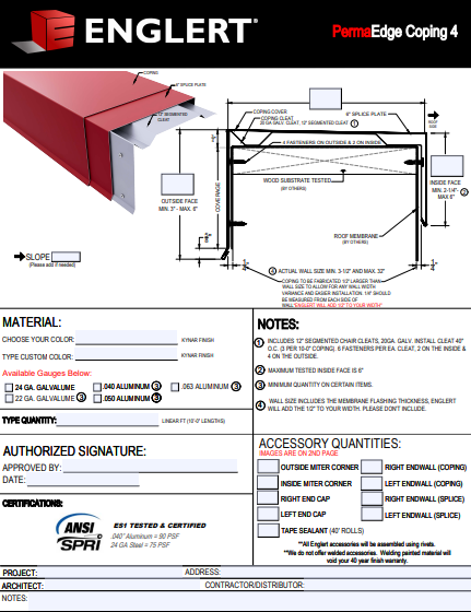 PermaEdge Coping Order Form